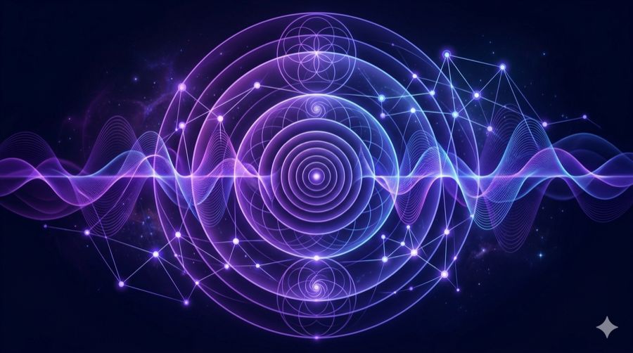 Abstract visualization of theta brain waves and the state between waking and sleep