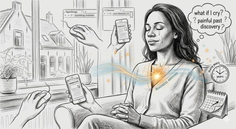 A person reflecting before their first hypnotherapy session in Amsterdam