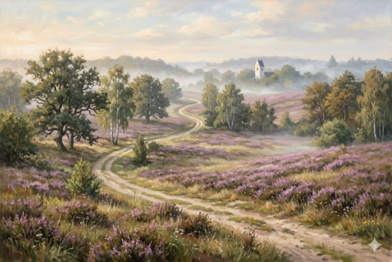 A country road through the Het Gooi heathland on the way to a QHHT session in Laren near Amsterdam