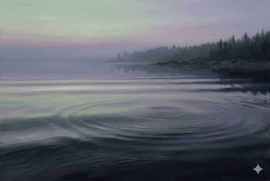 Soft horizontal waves over calm water evoking the theta brainwave state used in hypnotherapy near Amsterdam